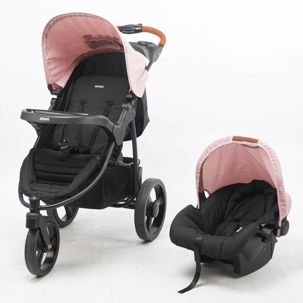 COCHE TIZZY CON CARGUERA Y BASE P60- MELANGE PINK CB