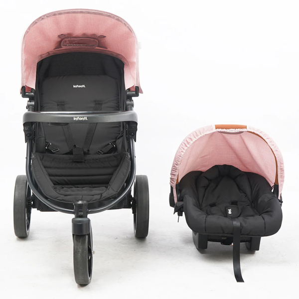 COCHE TIZZY CON CARGUERA Y BASE P60- MELANGE PINK CB