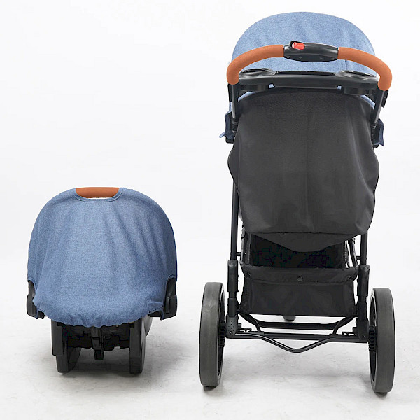 COCHE TIZZY CON CARGUERA Y BASE P60- MELANGE BLUE CB