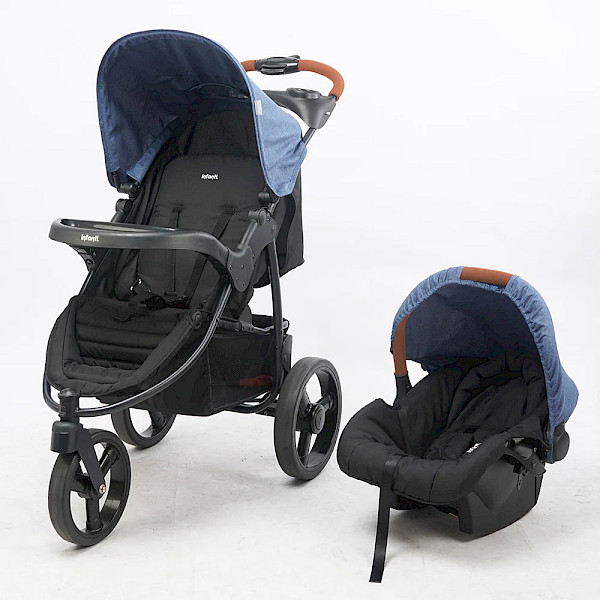 COCHE TIZZY CON CARGUERA Y BASE P60- MELANGE BLUE CB