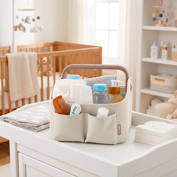 Light-Up Changing Pad y Diaper Caddy